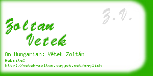 zoltan vetek business card