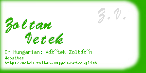 zoltan vetek business card